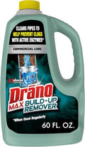Drano Max Build Up Remover Drain Cleaner, Enzymes & Probiotics Prevents Clogs & Remove Odor-Causing Buildup, Safe for Septic, Toilets & Pipes in Bathroom Drains & Kitchen Sinks, Commercial Line, 60 oz - size: 60 oz (Pack of 6)