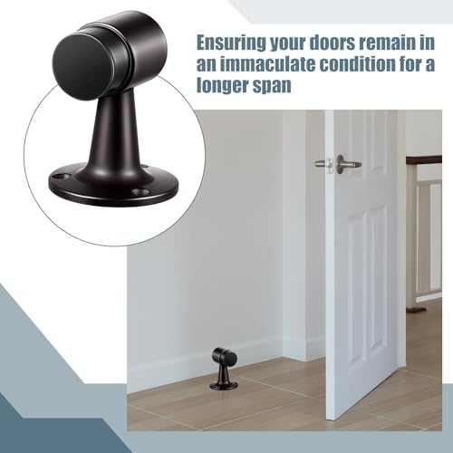 Yaocom 2 Pack Heavy Duty Floor Mounted Door Stop 3 in Aluminum Commercial Grade Door Stopper with Rubber Bumper & Stainless Steel Screws (Oil Rubbed Bronze) - color: Oil Rubbed Bronze