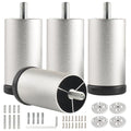 4 Pack Bed Support Legs 3 Inch Silver Furniture Cabinet Metal Legs Replacement Screw in M8 Couch Feet Dresser Foot Desk Leg Cylinder Aluminum Alloy - color: Silvery, size: 3 inch(4pcs)
