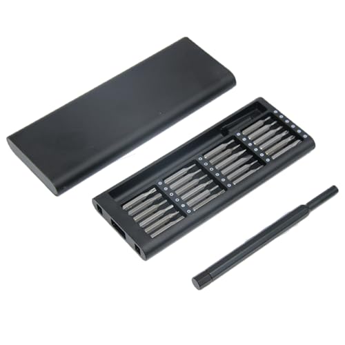 Precision Screwdriver Kit with Push-to-Open Aluminum Alloy Magnetic Case, 24 Bits for Phone, Computer, Watch, Glasses Repair, Professional Electronics Tool Set