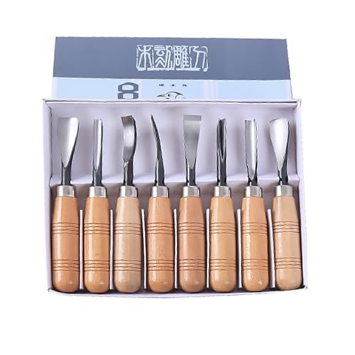 8PCS Wood Carving Chisels, Wood Carver, Carving Tool Set, Spoon Carving, Bowl Carving Tool, Spoon Gouge, Curved Chisel, DIY Sculpture Carving