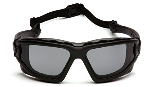 PYRAMEX I-Force Sporty Dual Pane Anti-Fog Goggle, Black Frame/Clear Anti-Fog Lens - color: Gray H2x Anti-fog Lens/ Black Frame/ Slim Style