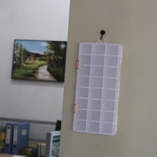 3 Pack 24 Grids Clear Plastic Storage Box with Dividers, Transparent Organizer Container Case for Small Parts, Bead, Button, Jewelry, Diamond, Craft Supplies,Sewing Kit, DIY Accessories - size: 24 Grids