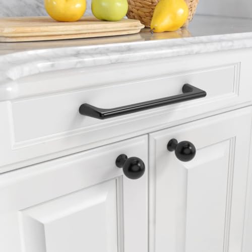 Asidrama 6 Pack 3.75 Inch(96mm) Matte Black Cabinet Pulls Cabinet Handles Cupboard Handles Kitchen Cabinet Hardware for Cupboard Drawer Pulls - color: Matte Black, size: 3.75" Hole Center, style: 6 Pack