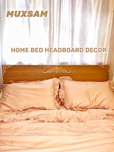 2Pcs Wood Carved Appliques Long Wooden Carving Onlays Furniture Decals - color: 2-pack, size: 11.81 x 3.15 inches