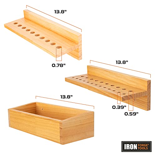 Iron Forge Tools Screwdriver Organizer, Hammer Holder & Pliers Rack, Wall - style: Wood