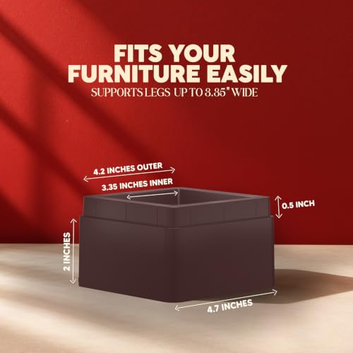 Utopia Bedding Adjustable Bed Risers 2 Inch, Brown, 4-Pack - color: Brown, size: 2 Inch (Pack of 4)