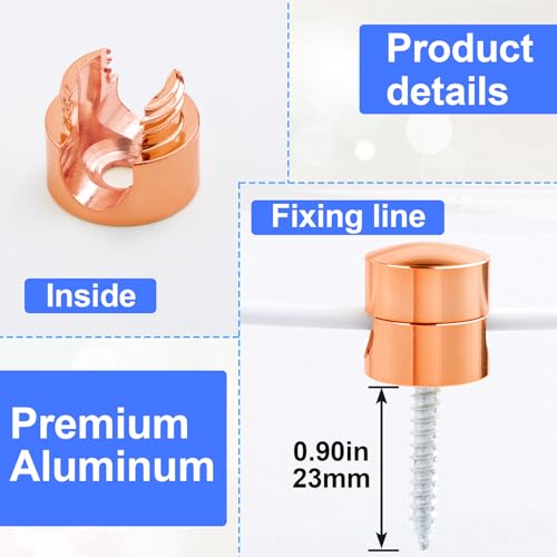 SmallCat 3 Sets Charger Holders for Cords, Rose Gold Cord Holders - color: Rose Gold Color, size: 3 Sets