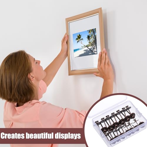Zhengmy 40 Pcs Double Headed Picture Hangers Nails 4 Size, Copper - color: Copper