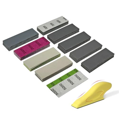 Micro Detail Sander Paper Kit 90 PCS Wet Dry Sandpaper (Grit 320 to 5000) - style: Grey(Grit 320-5000)