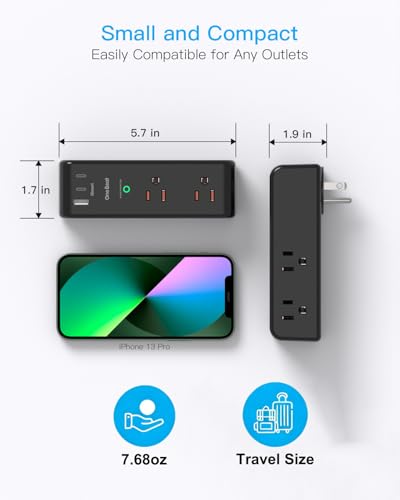 Surge Protector Outlet Extender, Multi Plug Wall Outlet,Rotating Plug,Black - color: Black, size: 2C1A, 1 Pack