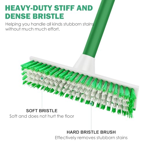SetSail Floor Scrub Brush with 51-Inch Long Adjustable Handle Brush, Green - color: Green, size: 10in