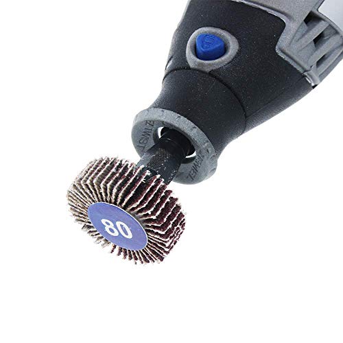 20PCS Flap Wheel Sander,80 Grit 1/8" Shank Sanding Bits Set - size: 32mm x 24mm