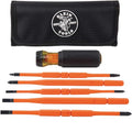 Klein Tools 32288 Insulated Screwdriver, 8-in-1 Screwdriver Set with Interchangeable Blades, 3 Phillips, 3 Slotted and 2 Square Tips - size: 8-in-1 Standard