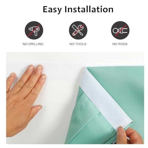 WdFour Classroom Lockdown Blackout Curtain 8W x 36L Aqua, 1 Panel - color: Aqua, size: 8"W x 36"L (Pack of 1)