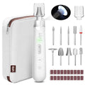 Electric Nail File Drill 2000 mAh Cordless Rechargeable Nail Filer LED Lamp - color: Silver