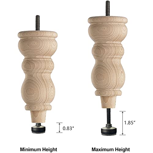 TWIG 8 Pack Adjustable Leveling Feet Furniture Levelers Table Feet Heavy Duty Leg Levelers for Cabinets Sofa Tables Chairs(Support 1320LBs, T-Nut Kit 3/8-16 Thread, Large Base,Black) - color: 8 Sets