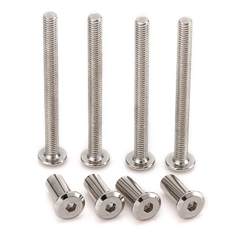M6 Furniture Joint Connector Bolt & Cap Nut Kit 40MM 20pcs - size: 40mm (20pcs)