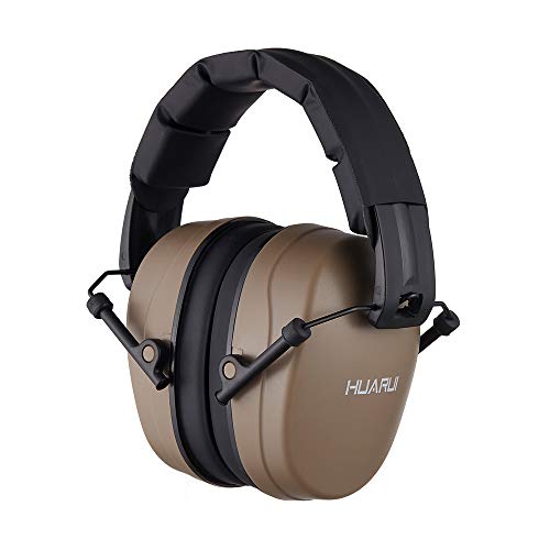 Safety Earmuffs for Ear Protection SNR 29 dB Noise Cancelling Ear muff Shooting Hunting Construction Noise Reduction - color: Brown