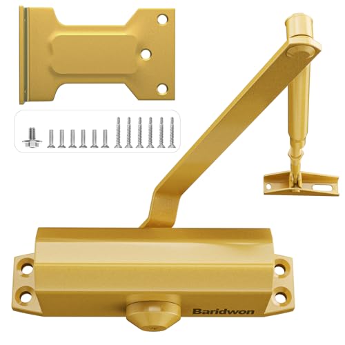 Dullgolden Hydraulic Door Closer Medium Size, Automatic No Slam for Home & Commercial Use - size: Medium, style: Dullgolden
