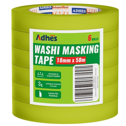 ADHES Green Delicate Surface Washi Masking Tape Painter Tape 0.7Inch - size: 18mm x 50m