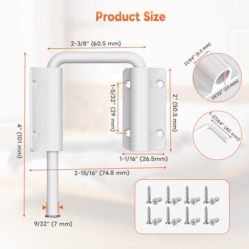 Upgraded Sliding Door Loop Lock, Gate Latches, White - color: White-1PC