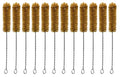 EISCO 12PK Bristle Cleaning Brushes with Fan-Shaped Ends, 9.25" - Twisted Stainless Steel Wire Handle - Ideal for 1" - 1.2" Diameter Tubes, Bottles, Flasks, Cylinders, Jars, Vases, Cups