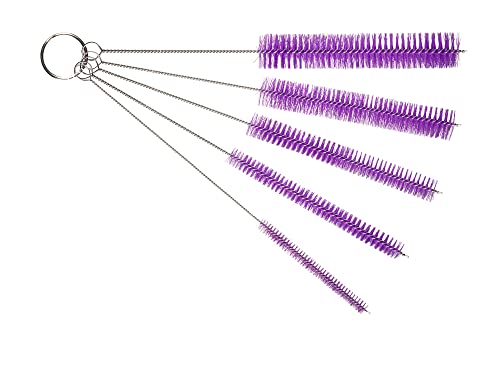10" Extra Long Tube Brush Set - Large 5 Pack - Purple - color: Purple, size: Large 5 Pack (8mm 12mm 16mm 20mm 24 mm)