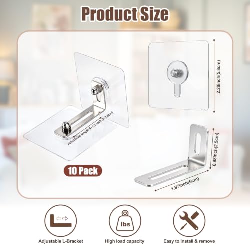 10 Pack Furniture Anchors for Baby Proofing, Furniture Wall Straps - color: Transparent Silver Furniture Anchors - 10 Pack
