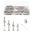 Crib Screws Hardware Replacement Kit- Baby Bed Frame Bolts &Barrel Nuts Set for Delta/Graco/Dream,M6x20mm/40mm/60mm/80mm Hex Drive Socket Cap Screws Barrel Nuts. (Silver-28set) - size: 28set
