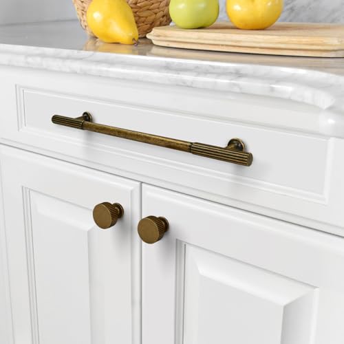Asidrama 10 Pack 7.5 inch Antique Brass Kitchen Cabinet Handles - color: Antique Brass, size: 7.5" Hole Center