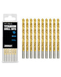 CRALY 1/4 Inch 10-Pc Cobalt Drill Bit Pack, M35 HSS Titanium Coated Jobber Length Twist Drill Bits, Dash Tip & 135 Degree Split Point, 3-Flat Shank, for Hard Metal, Stainless Steel, Cast Iron, Plastic - style: 1/4‘’ 10-Pack