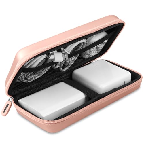 iMangoo Travel Essential Electronics Organizer Charger Case Carrying Pouch - color: Rose Gold, size: Large