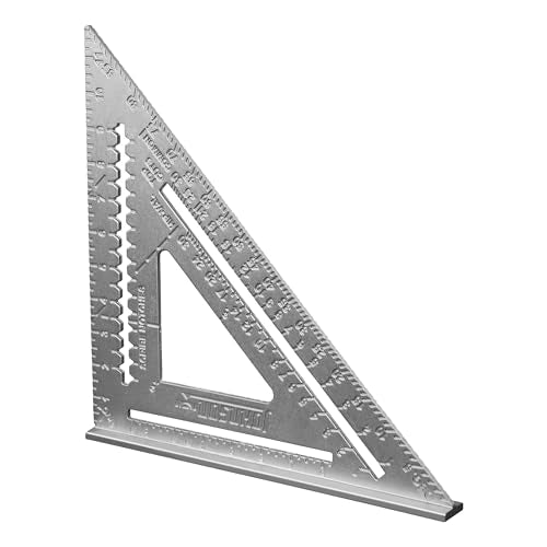 Johnson Level & Tool RAS-120 12" Johnny Square Aluminum Rafter, 12", Silver, 1 Square