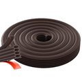 Rip-to-Fit Weather Stripping – 20 Feet, 5-Layer Adjustable Self-Adhesive Weather Seal Strips Fits Big Gaps(0.04-0.59 Inch), for Door Frame Door Insulation Strip Waterproof, Brown - color: Brown