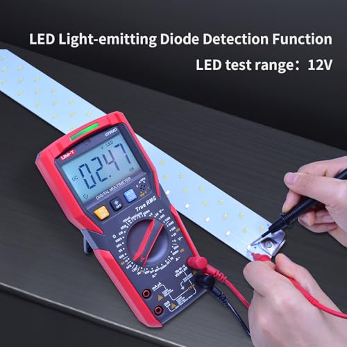 UNI-T UT89XD Digital Multimeter Tester, TRMS 6000 Counts AC DC 1000V Multimetro Volt Ohm Meter Automotive Electrical Capacitance Multimeter, Measures Current Temperature NCV Resistance - style: UT89XD[12V LED Test]