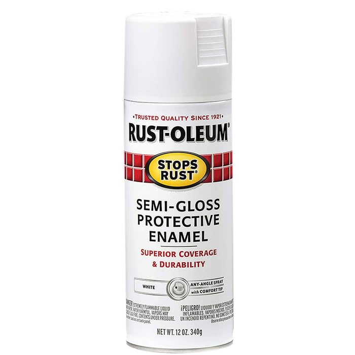 Rust-Oleum Stops Rust Spray Paint, Semi-Gloss White - color: Semi-Gloss White, size: 12 Ounce (Pack of 6)