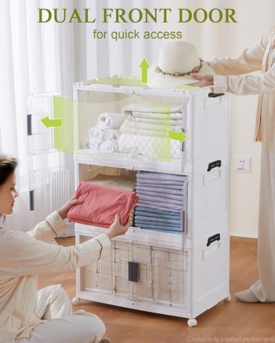 OlarHike 76QT Storage Bins with Lids for Home, Office, Closet, Dorm, 3 Pack - size: 76QT-White