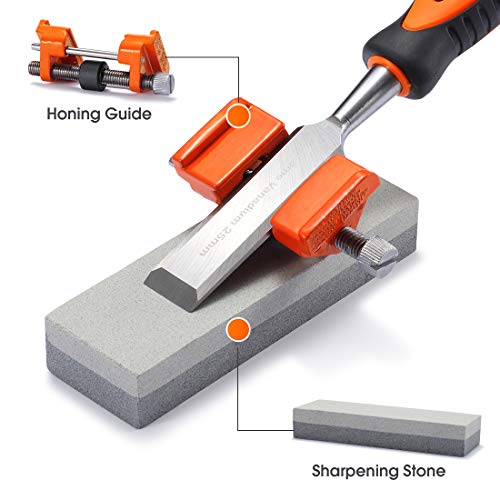 REXBETI 10pcs Wood Chisel Set, Heat-Treated Cr-V Alloy Blades Chisel Set