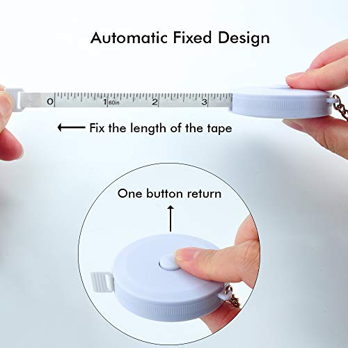 2PCS Keychain Measuring Tape for Body,60 Inch/1.5M Dual Sided Tape Measure