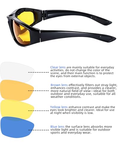 4 Pair Motorcycle Glasses Riding Glasses UV Protection Windproof And Dustproof Motorcycle Foam Cushion Goggles - color: Blue + Yellow + Clear + Brown