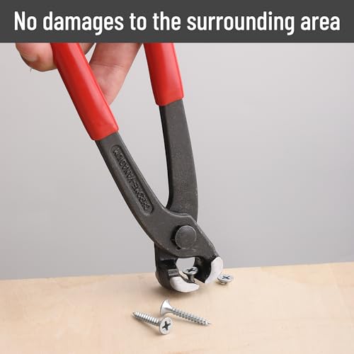 Bates Nail Puller - Red, 8-Inch, End Cutting Pliers, Carpenter Tool, Staple Puller - color: Red, size: 8", 1 Pack