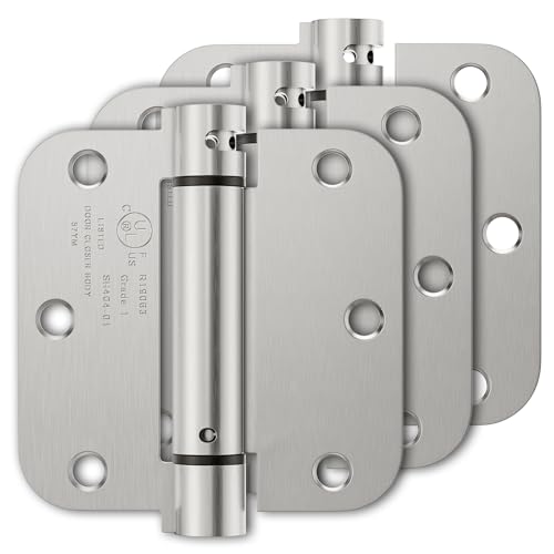 Luxbaro 3 Pack Self Closing Door Hinges 3.5 Inch, Adjustable Tension - color: Brushed Nickel-5/8'', size: 3.5" 3 Pack