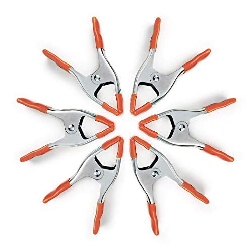 PONY 6-Pack 6" Heavy Duty Spring Clamp Set, Squeezed Metal Spring Clip