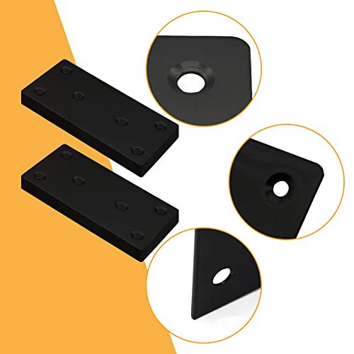 4pcs Metal Flat Straight Brace Bracket, 4'' x 2'' (L x W) , Black - size: 4'' x 2''/ 100mm x 50mm, style: Black-4pcs