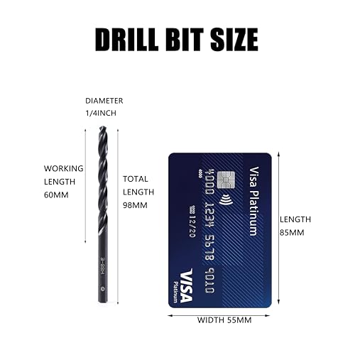1/4inch HSS M35 Cobalt Twist Drill Bits for Metal - size: 1/4inch (10pcs)
