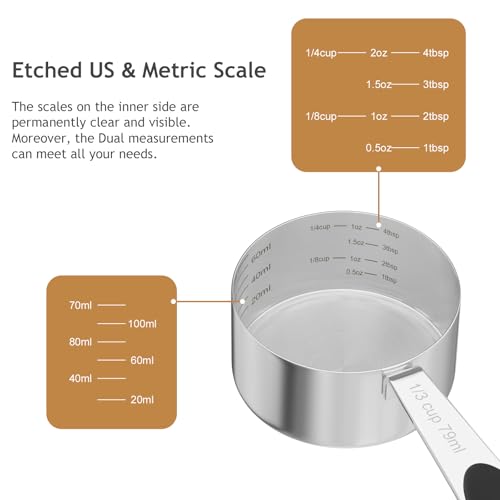 1PCS 1/3CUP(79ml) Dog Cat Food Scoop, Measuring Cup with Inner Scale - size: 1/3 cup