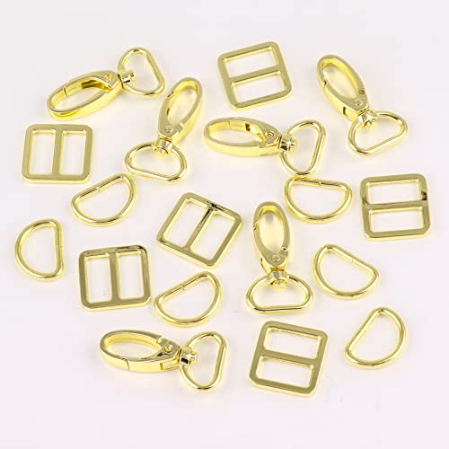 PECMER 18 Pcs Purse Hardware for Bag Making - 3/4 Inch Swivel Clasp Hooks - color: Pale Gold-18 Pcs-3/4 Inch