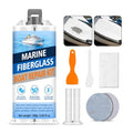 Marine Fiberglass Repair Kit for Boats, Gel Coat Repair Kit with Waterproof Epoxy Filler, Boat Fiberglass Repair Kit to Fix Holes, Chips, Deep Cracks & Scratches, White, Above-Waterline Use