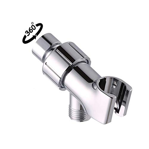 NearMoon Adjustable Shower Arm Mount- with Universal Wall Hook Bracket and Brass Pivot Ball, Shower Head Holder for Hand Held Showerheads (Chrome Finish) - color: Chrome Finish